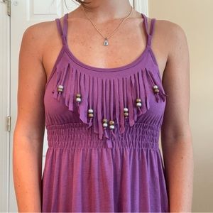 Floor length purple dress